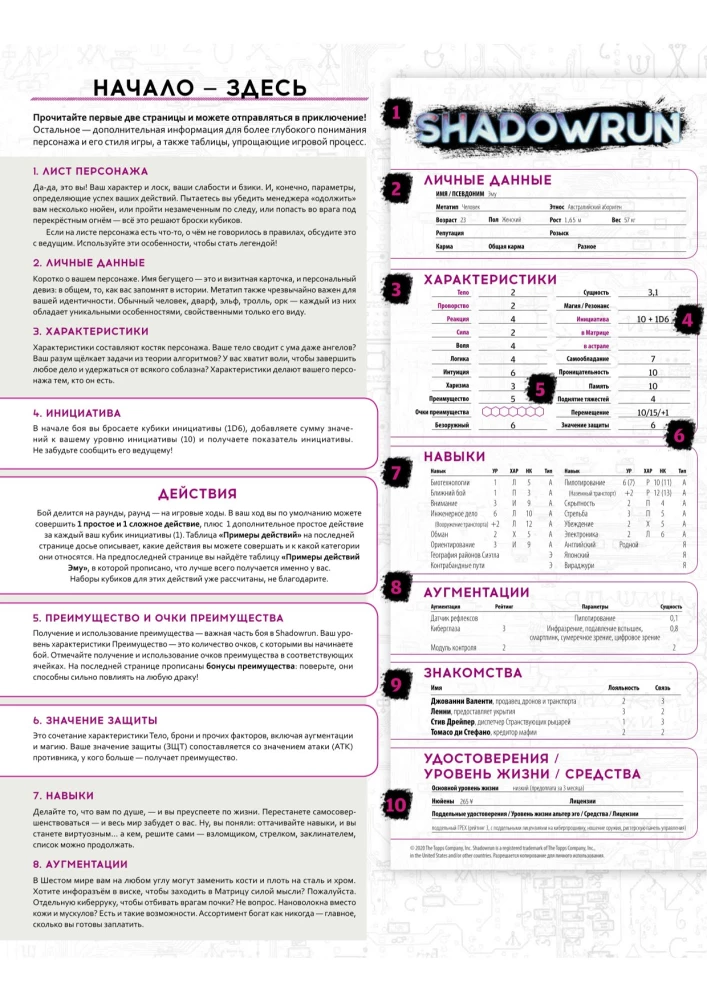 Galda spēle - Shadowrun. Sestā pasaule. Sākuma komplekts